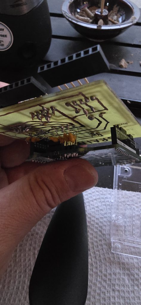Prototype board fitted to the Arduino